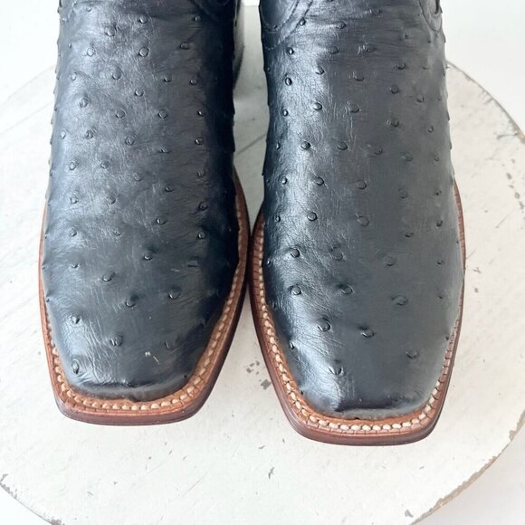 Rod Patrick Womens Cowboy Boots 9B Black Full Quill Ostrich Western Cowgirl Boot - Picture 6 of 12